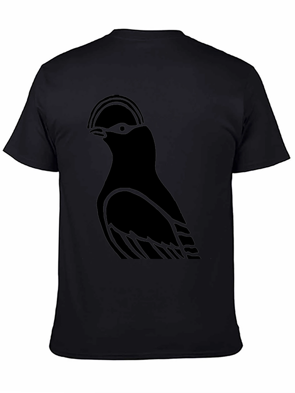 Minimalist Bird Graphic Black T-Shirt