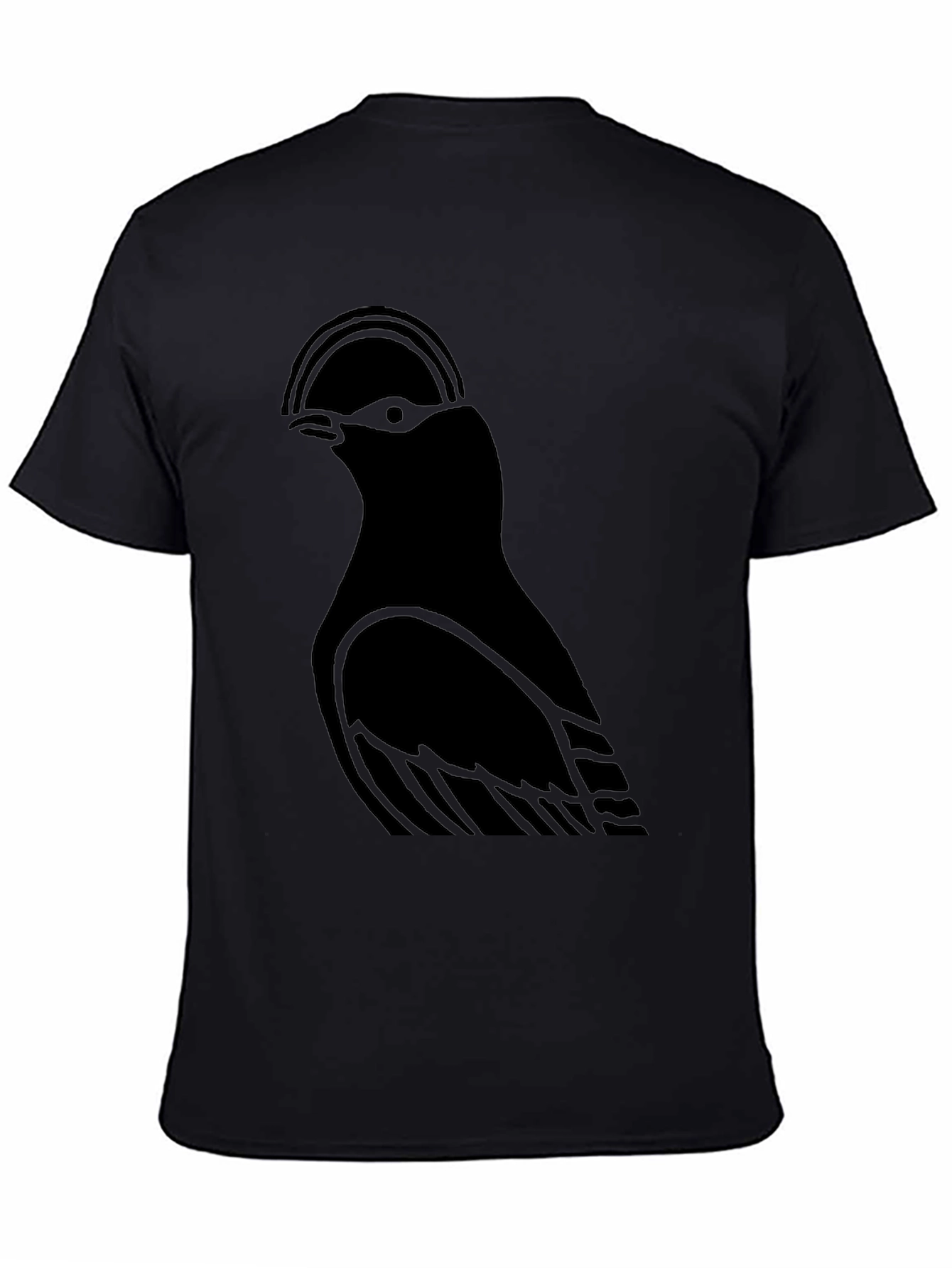 Minimalist Bird Graphic Black T-Shirt