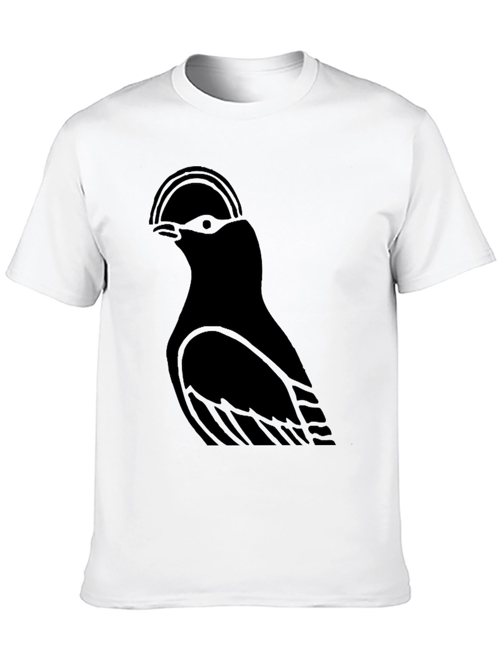 Minimalist Bird Graphic Black T-Shirt