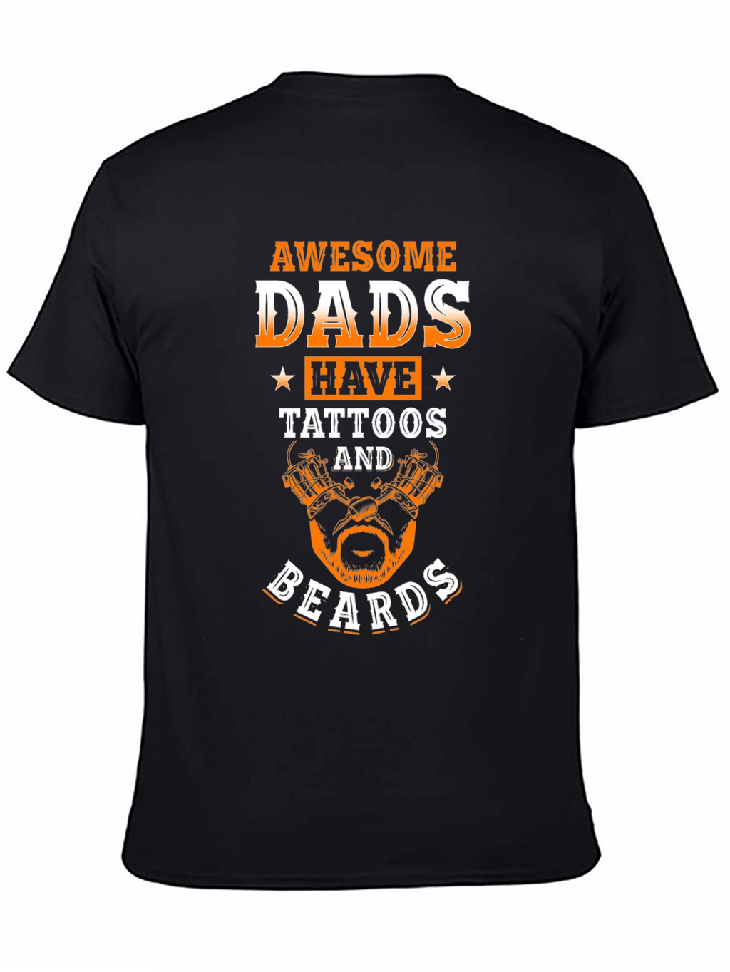 Awesome Dads Tattoo Beard Graphic Tee