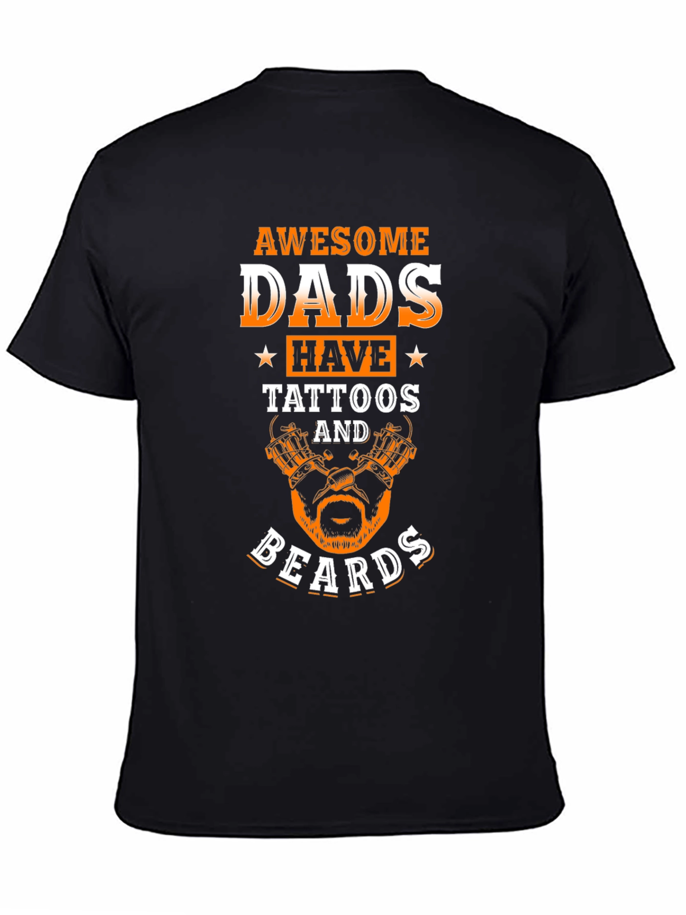 Awesome Dads Tattoo Beard Graphic Tee