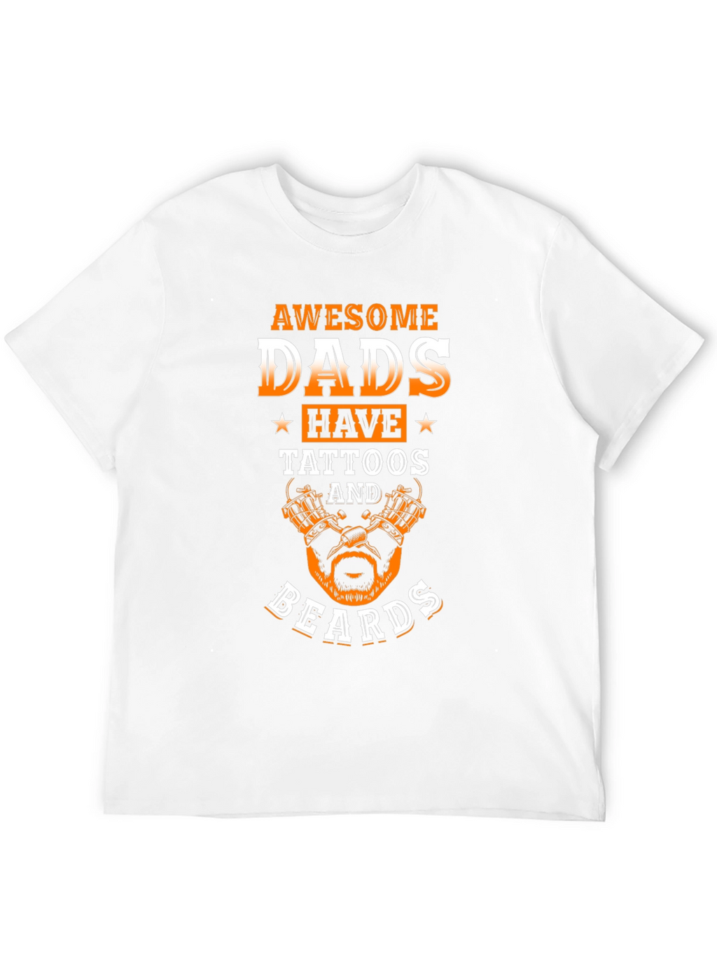 Awesome Dads Tattoo Beard Graphic Tee