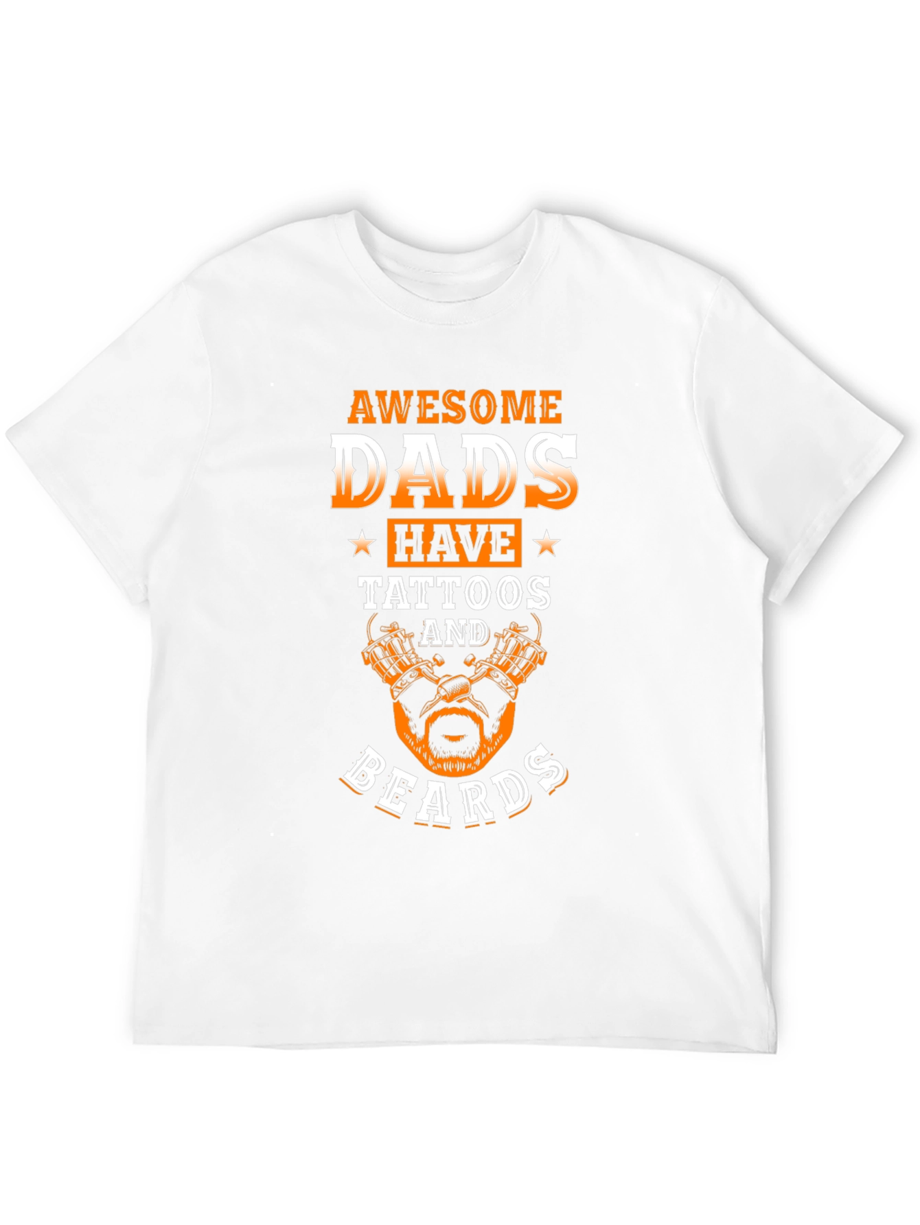 Awesome Dads Tattoo Beard Graphic Tee
