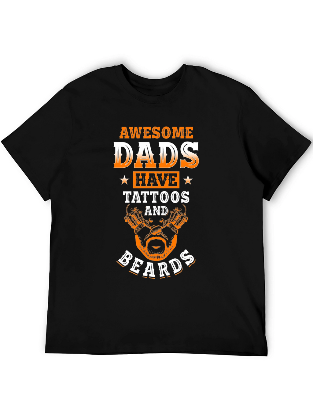 Awesome Dads Tattoo Beard Graphic Tee