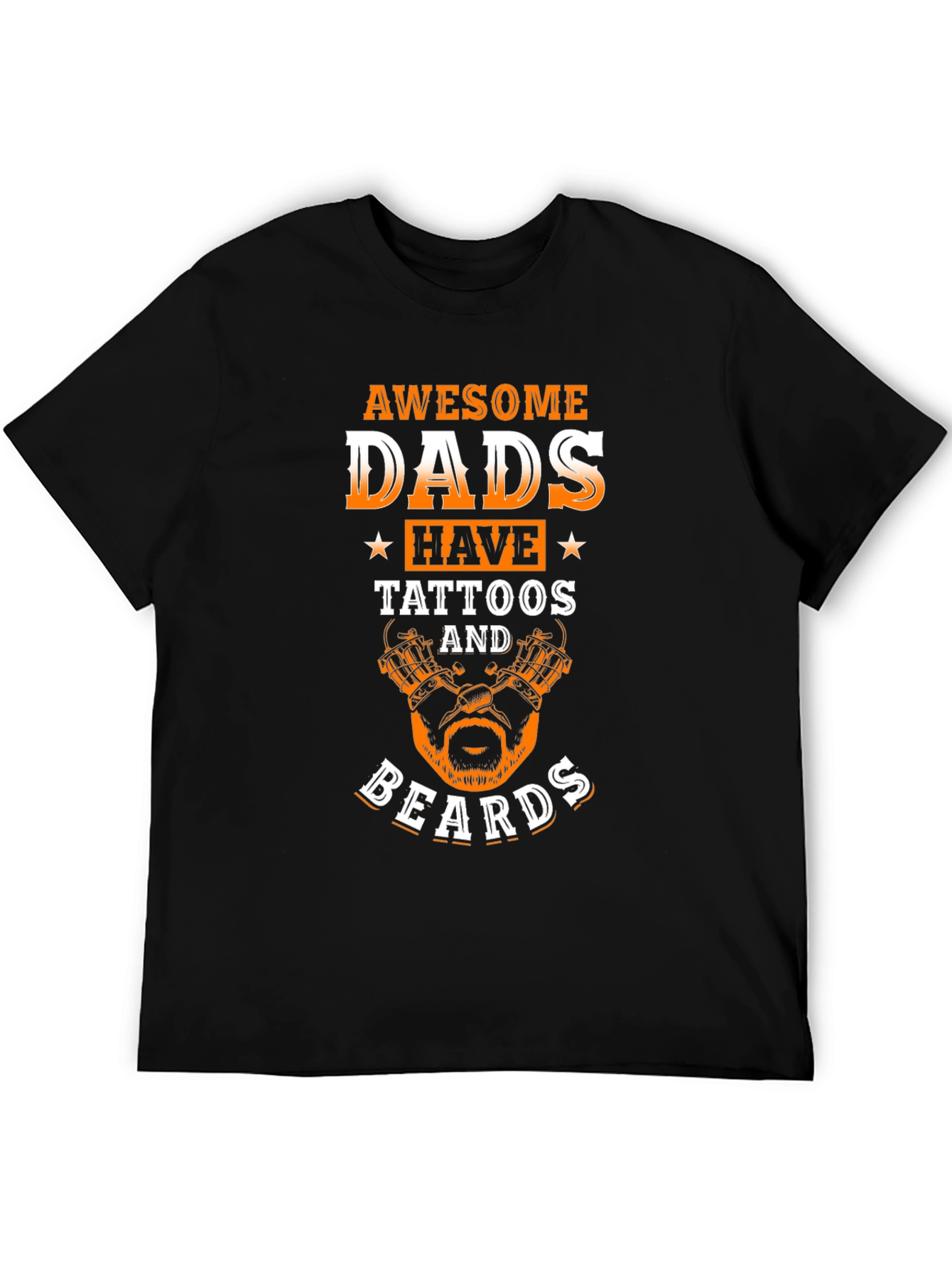 Awesome Dads Tattoo Beard Graphic Tee