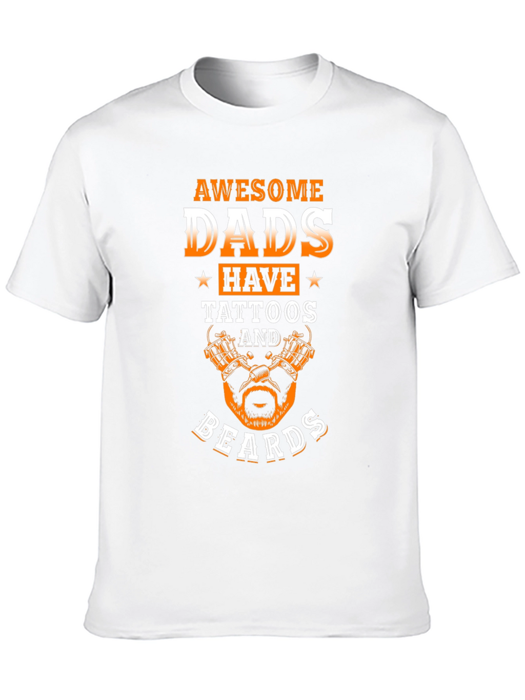 Awesome Dads Tattoo Beard Graphic Tee