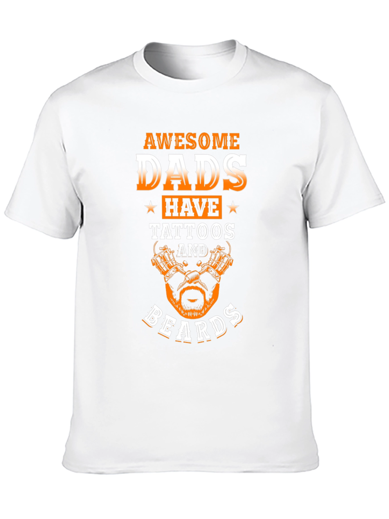 Awesome Dads Tattoo Beard Graphic Tee