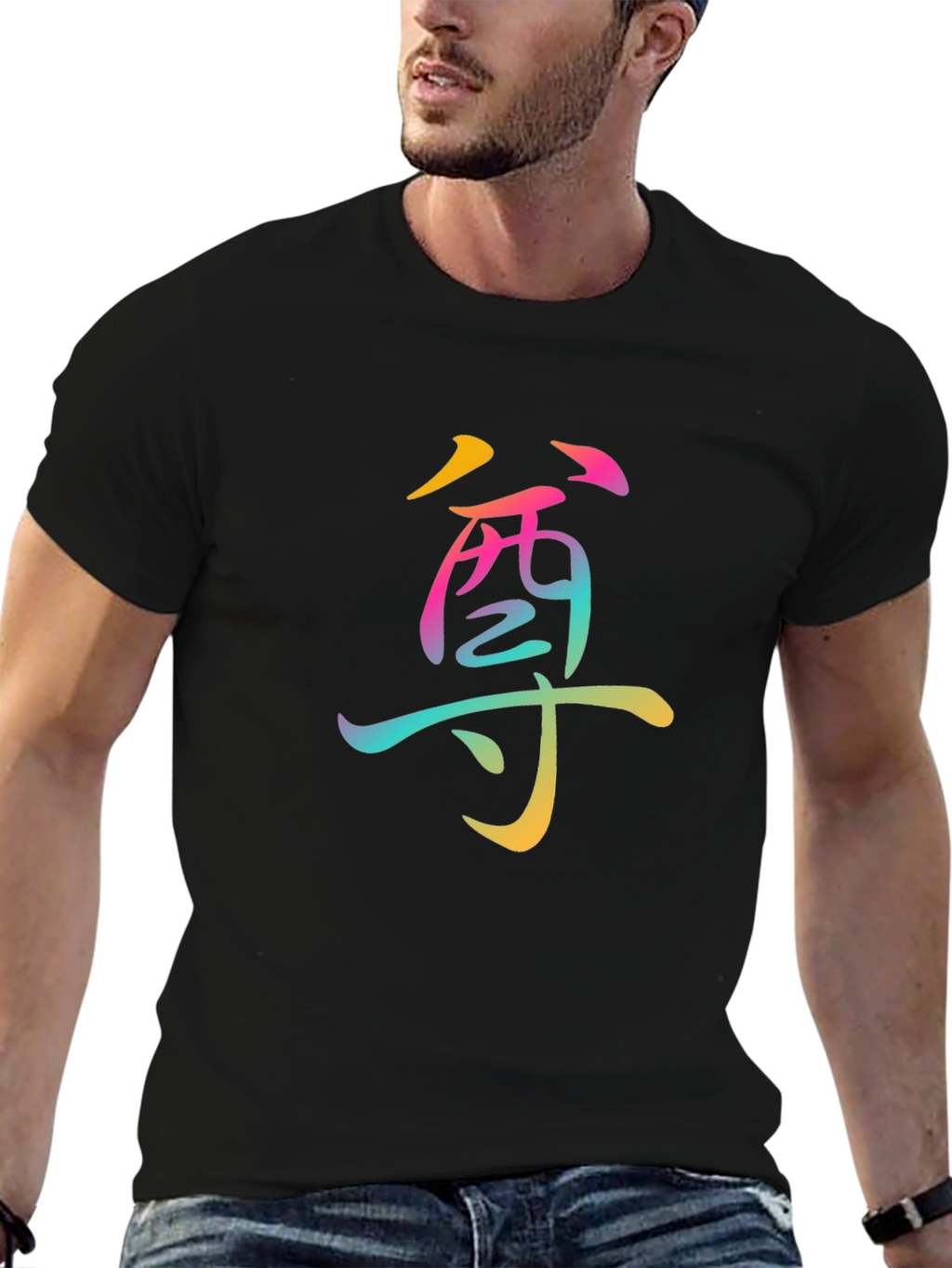 Rainbow Honor Graphic Black T-Shirt