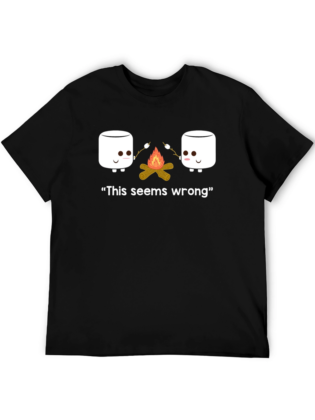 Funny Marshmallow Campfire Graphic T-Shirt