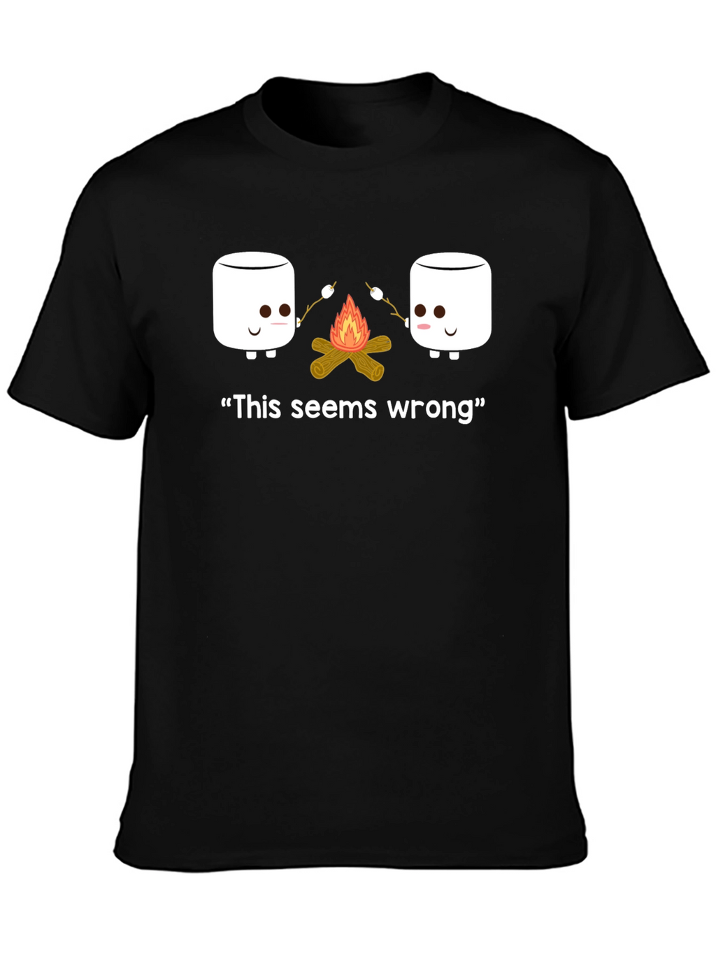 Funny Marshmallow Campfire Graphic T-Shirt