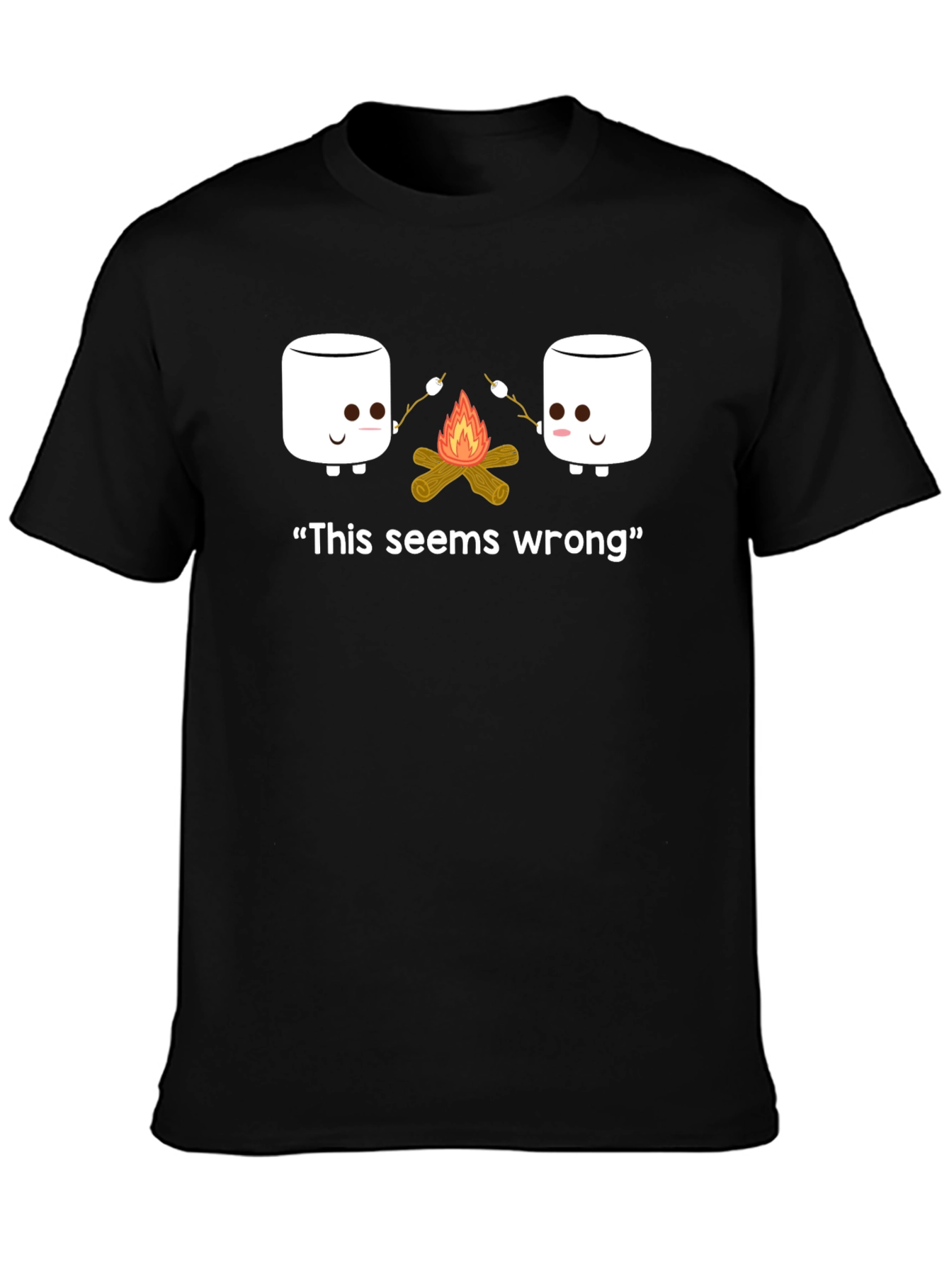 Funny Marshmallow Campfire Graphic T-Shirt