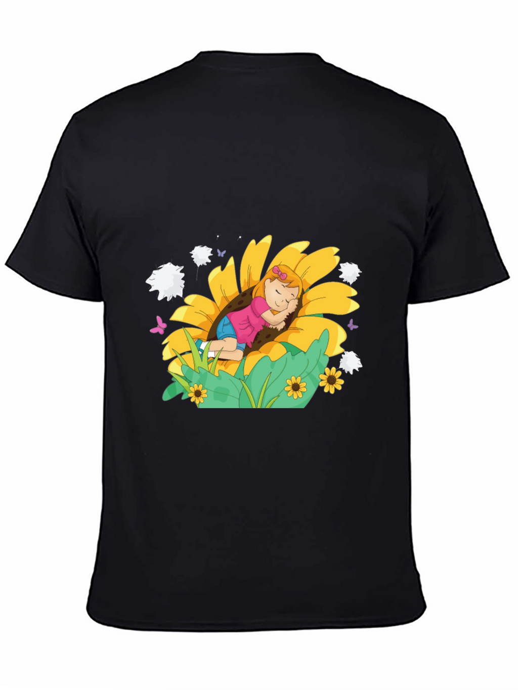 Sunflower Dreamer Black Tee