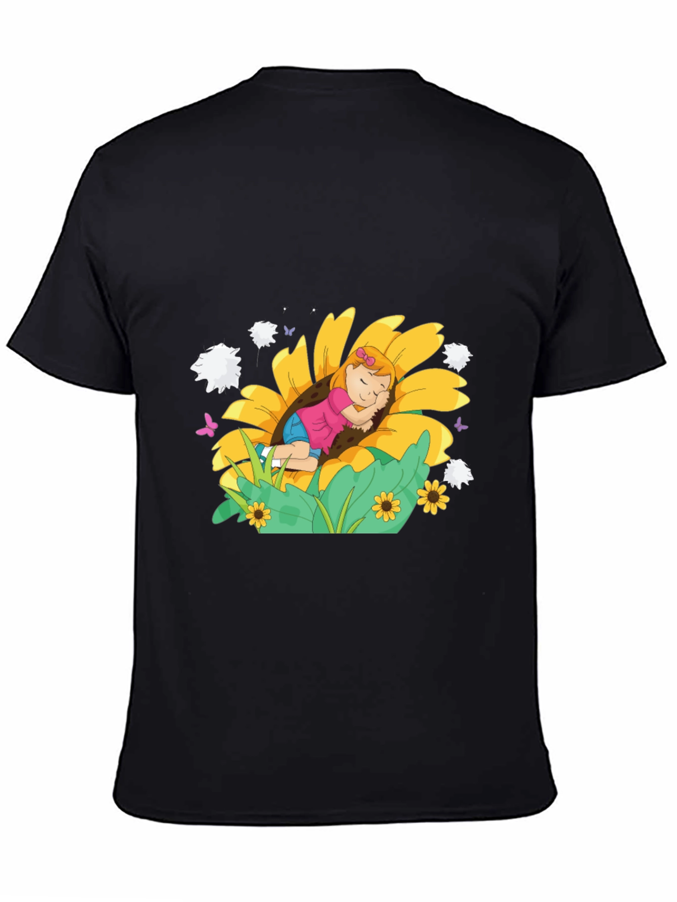 Sunflower Dreamer Black Tee