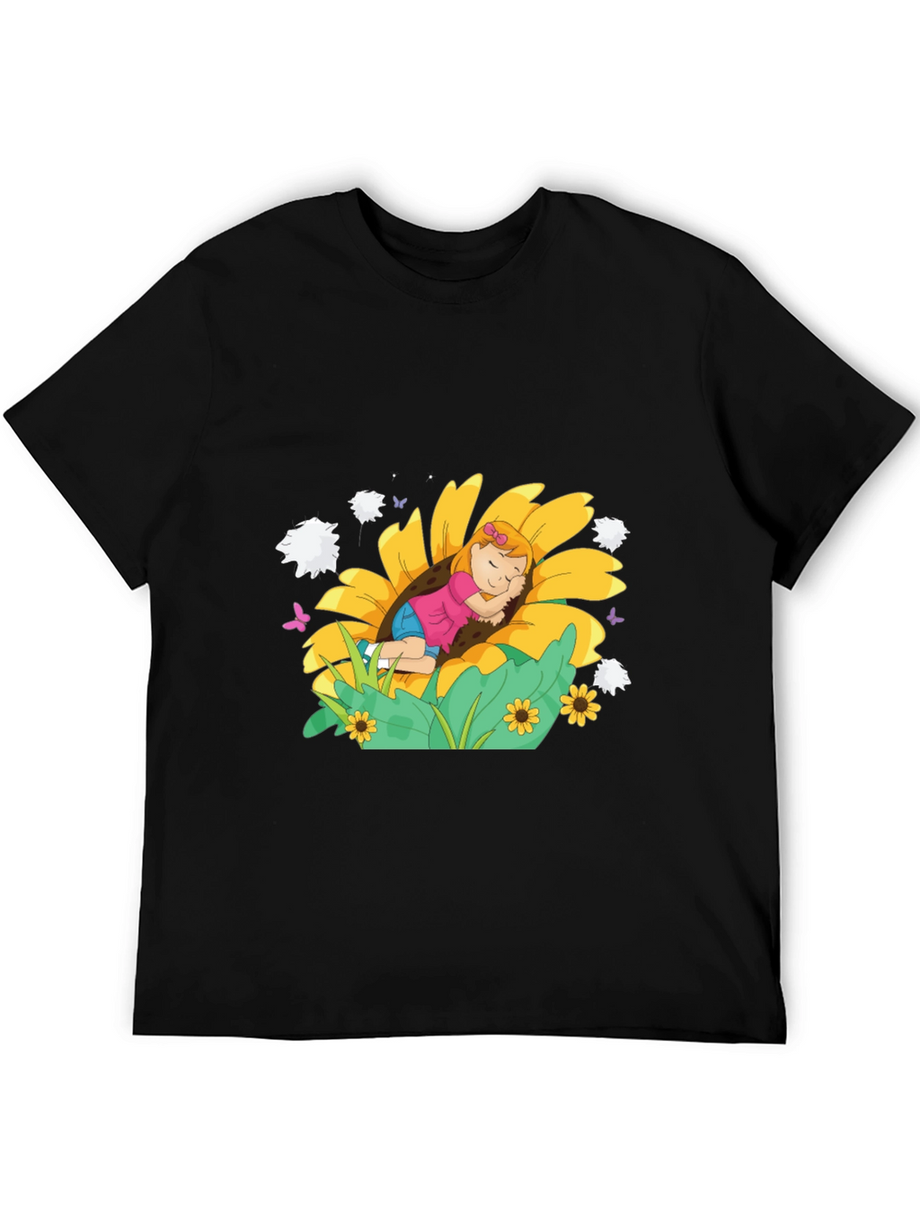 Sunflower Dreamer Black Tee