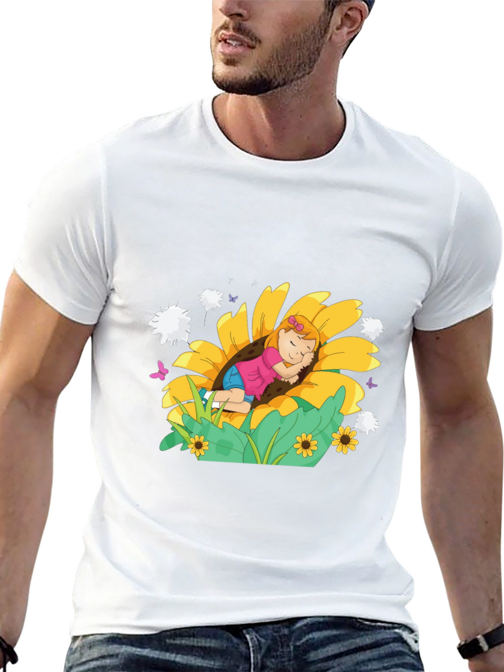 Sunflower Dreamer Black Tee