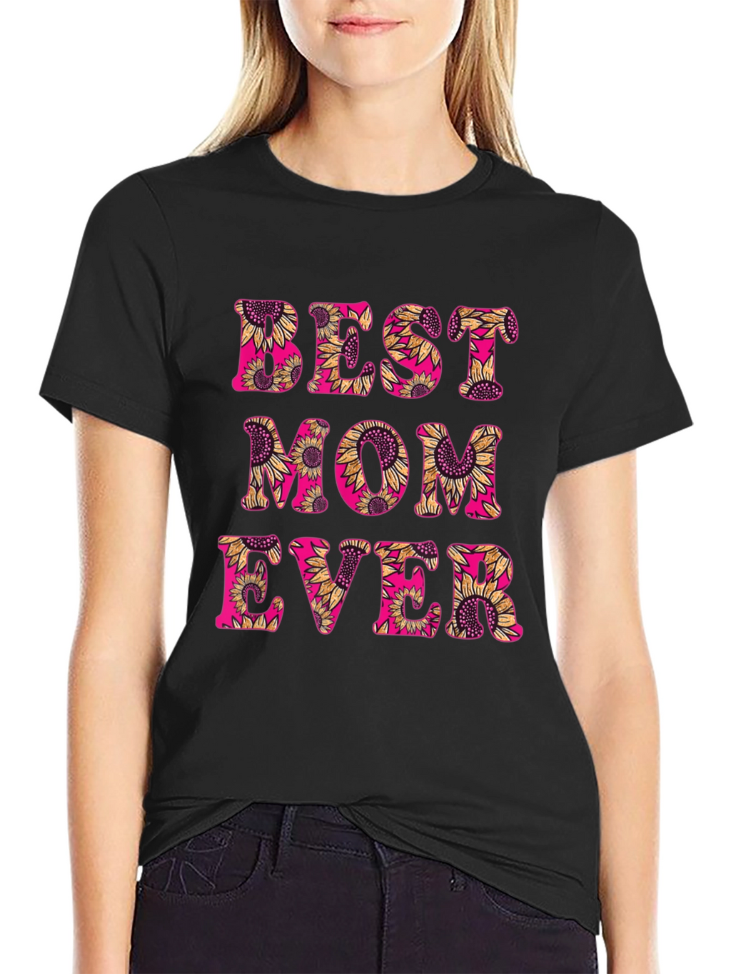 Best Mom Ever Sunflower Graphic T-Shirt