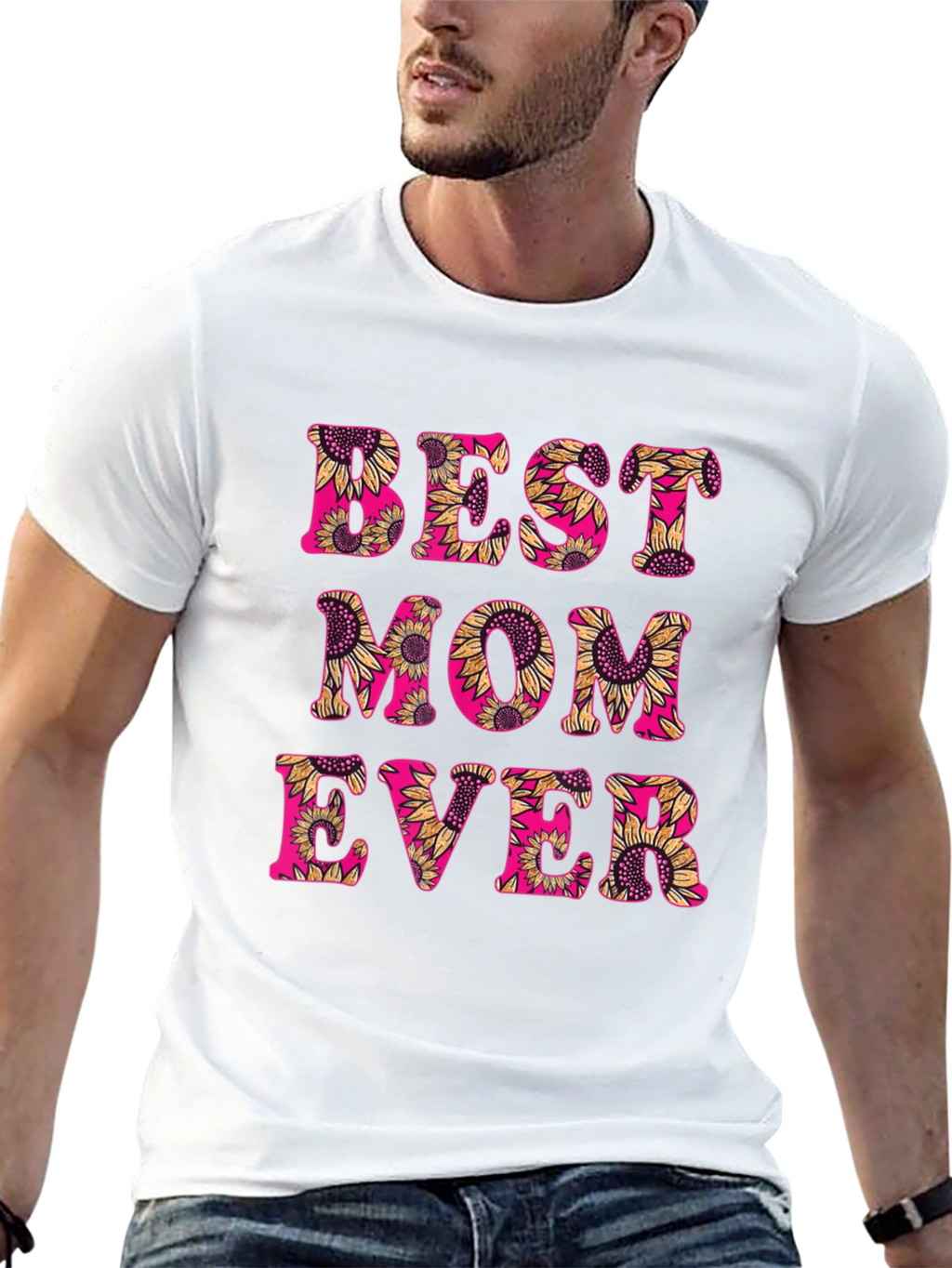 Best Mom Ever Sunflower Graphic T-Shirt