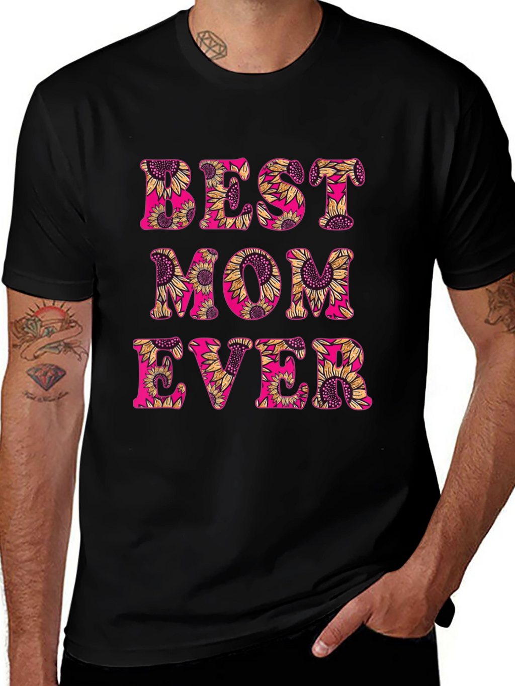 Best Mom Ever Sunflower Graphic T-Shirt
