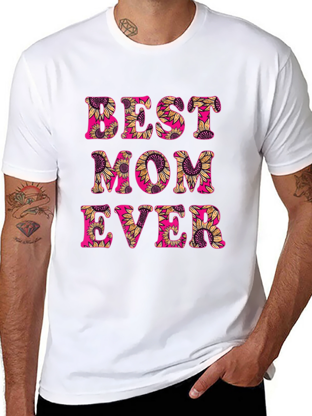 Best Mom Ever Sunflower Graphic T-Shirt