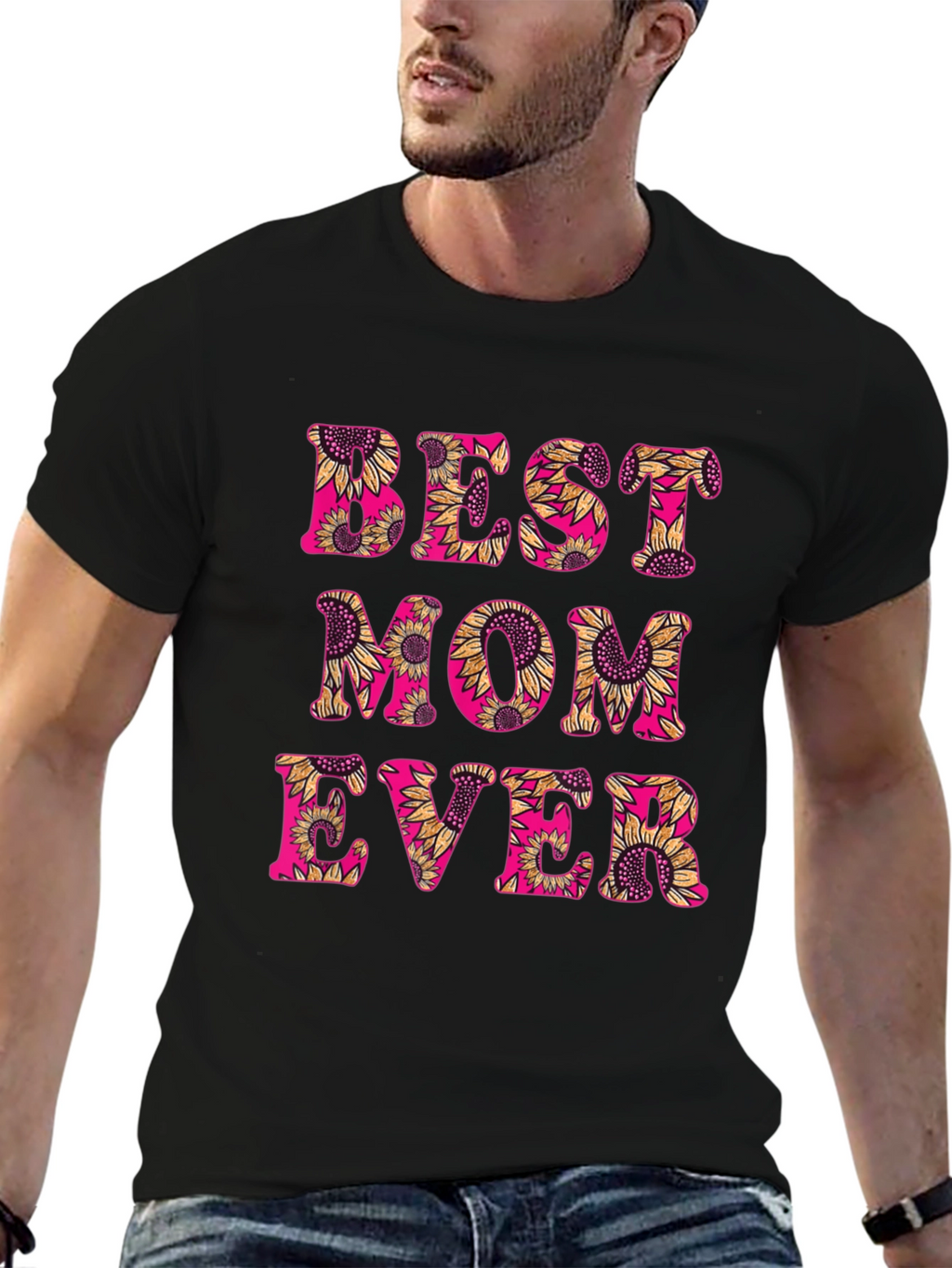 Best Mom Ever Sunflower Graphic T-Shirt