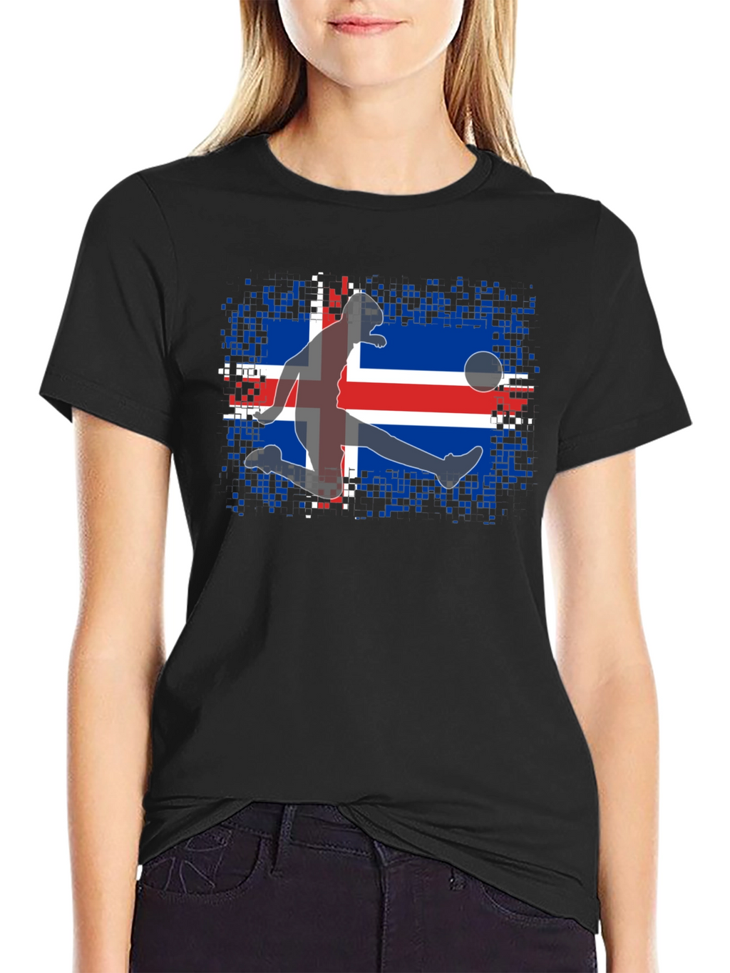 Iceland Soccer Flag Graphic T-Shirt