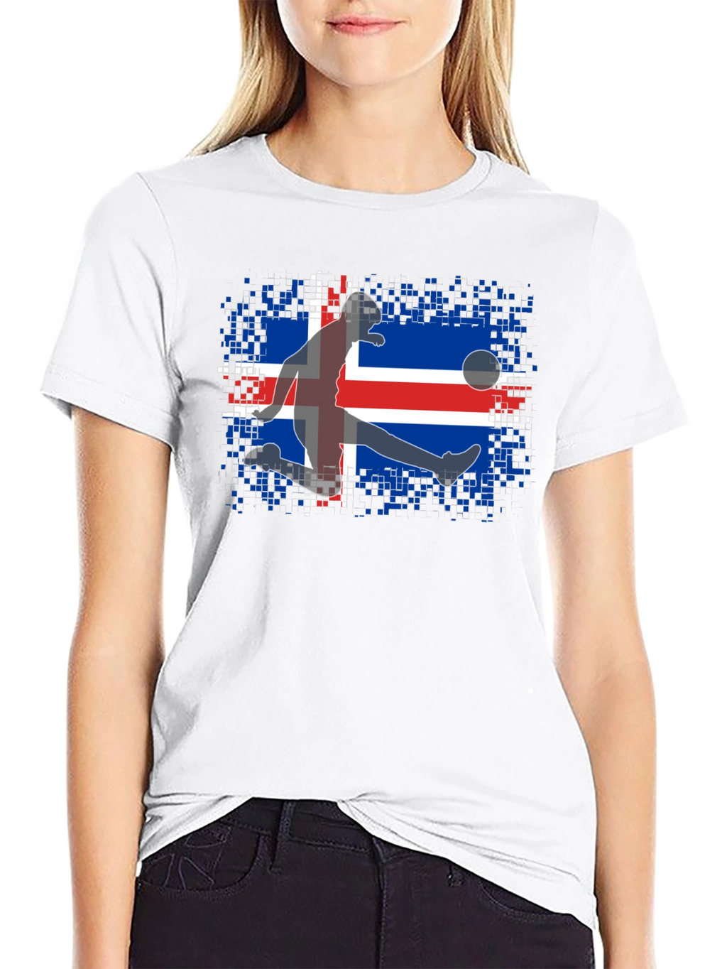 Iceland Soccer Flag Graphic T-Shirt