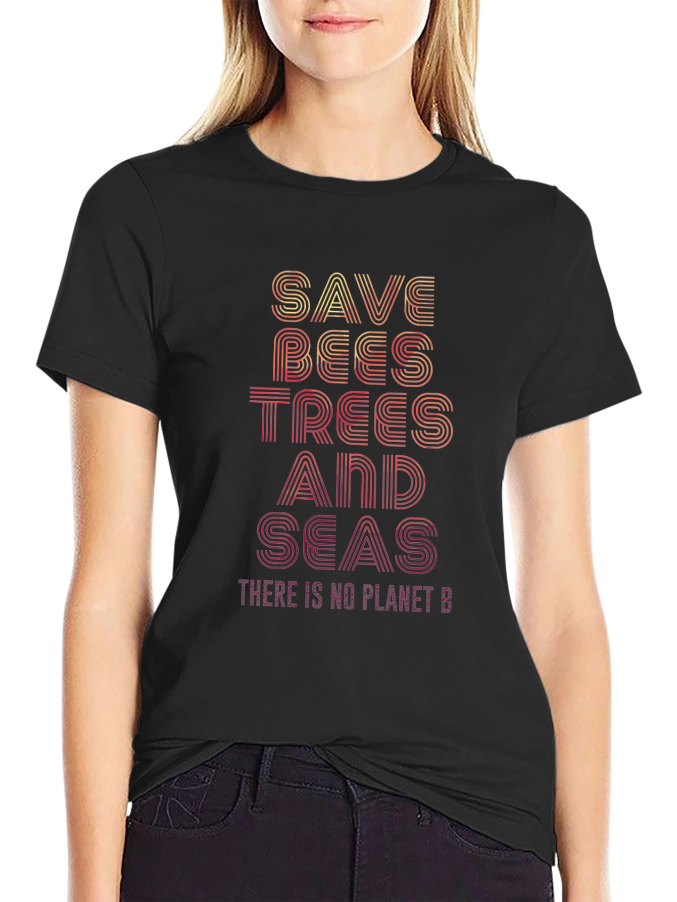 Save Bees Trees Seas T-Shirt - Planet Conservation Tee