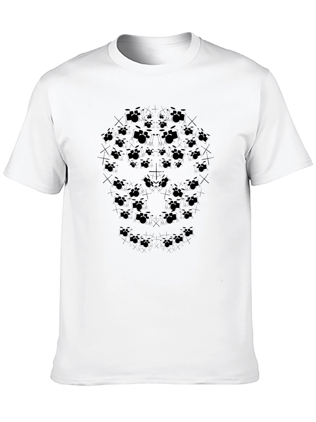 Drum Kit Mandala Black T-Shirt