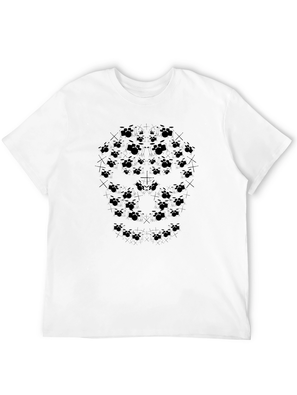 Drum Kit Mandala Black T-Shirt