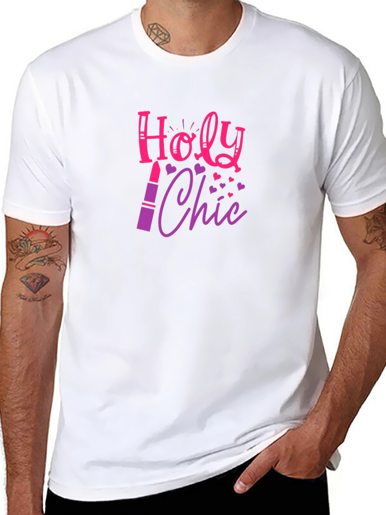 Holy Chic Graphic Tee - Lipstick Design Fashion Top