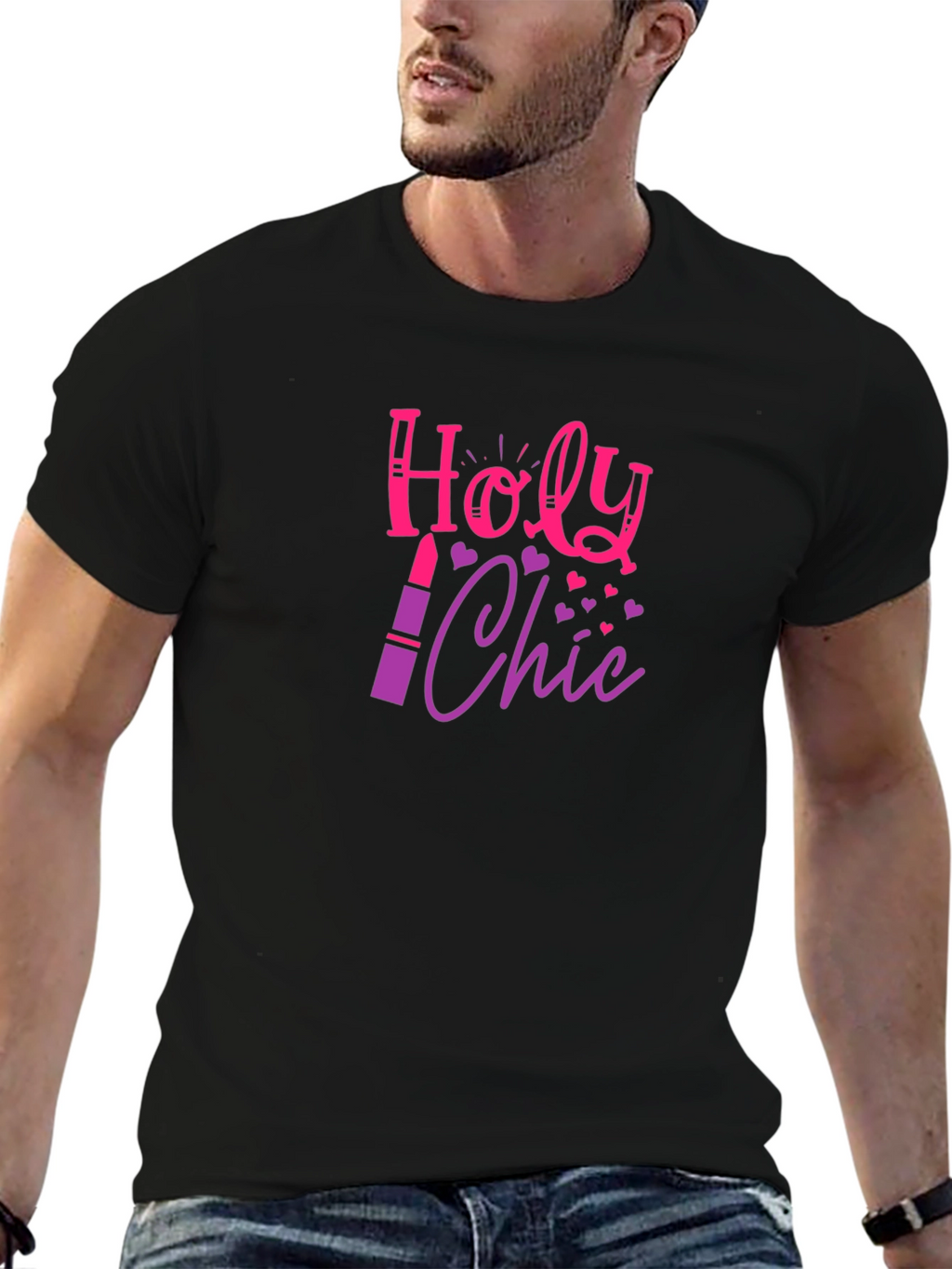 Holy Chic Graphic Tee - Lipstick Design Fashion Top