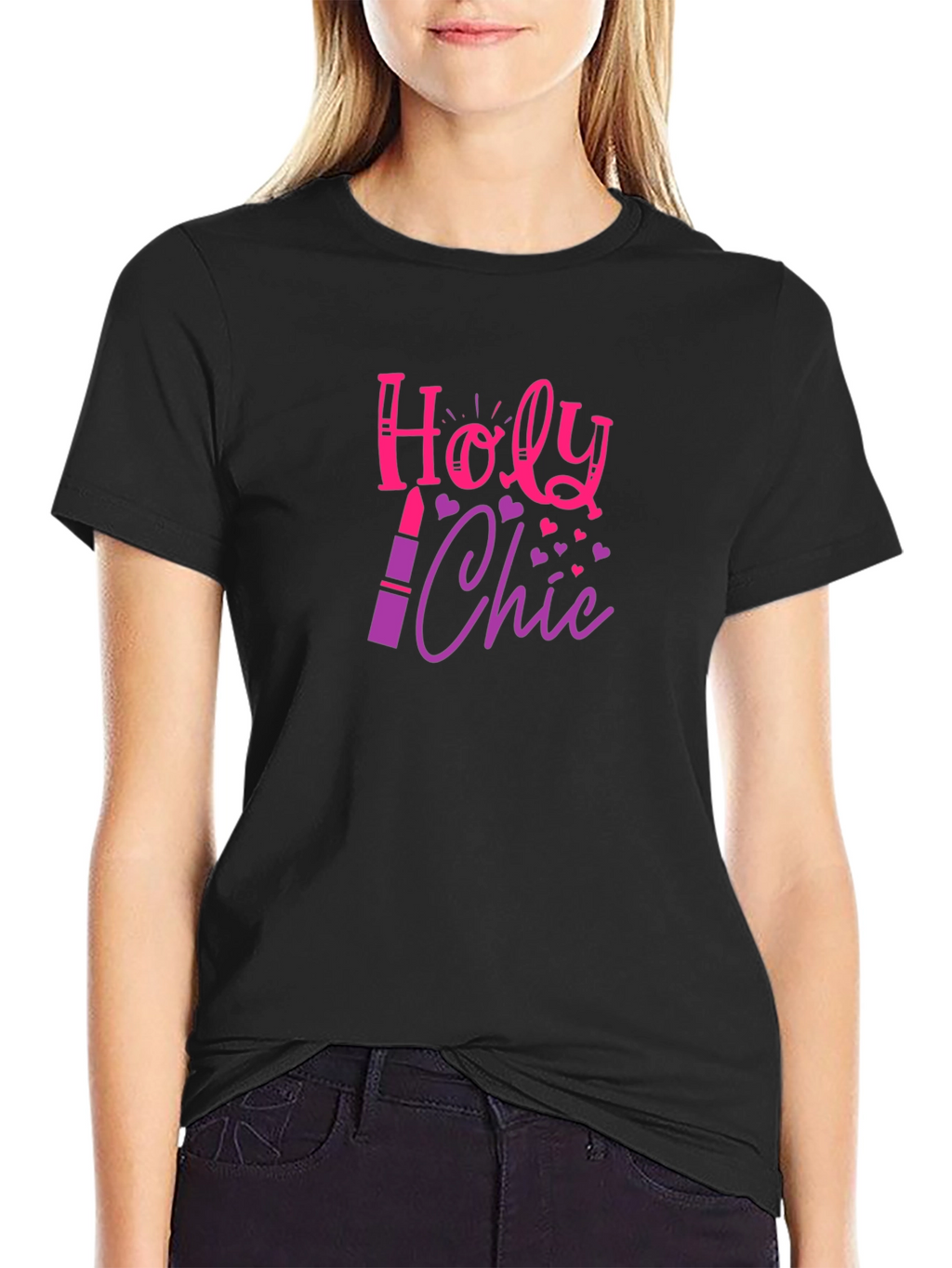 Holy Chic Graphic Tee - Lipstick Design Fashion Top