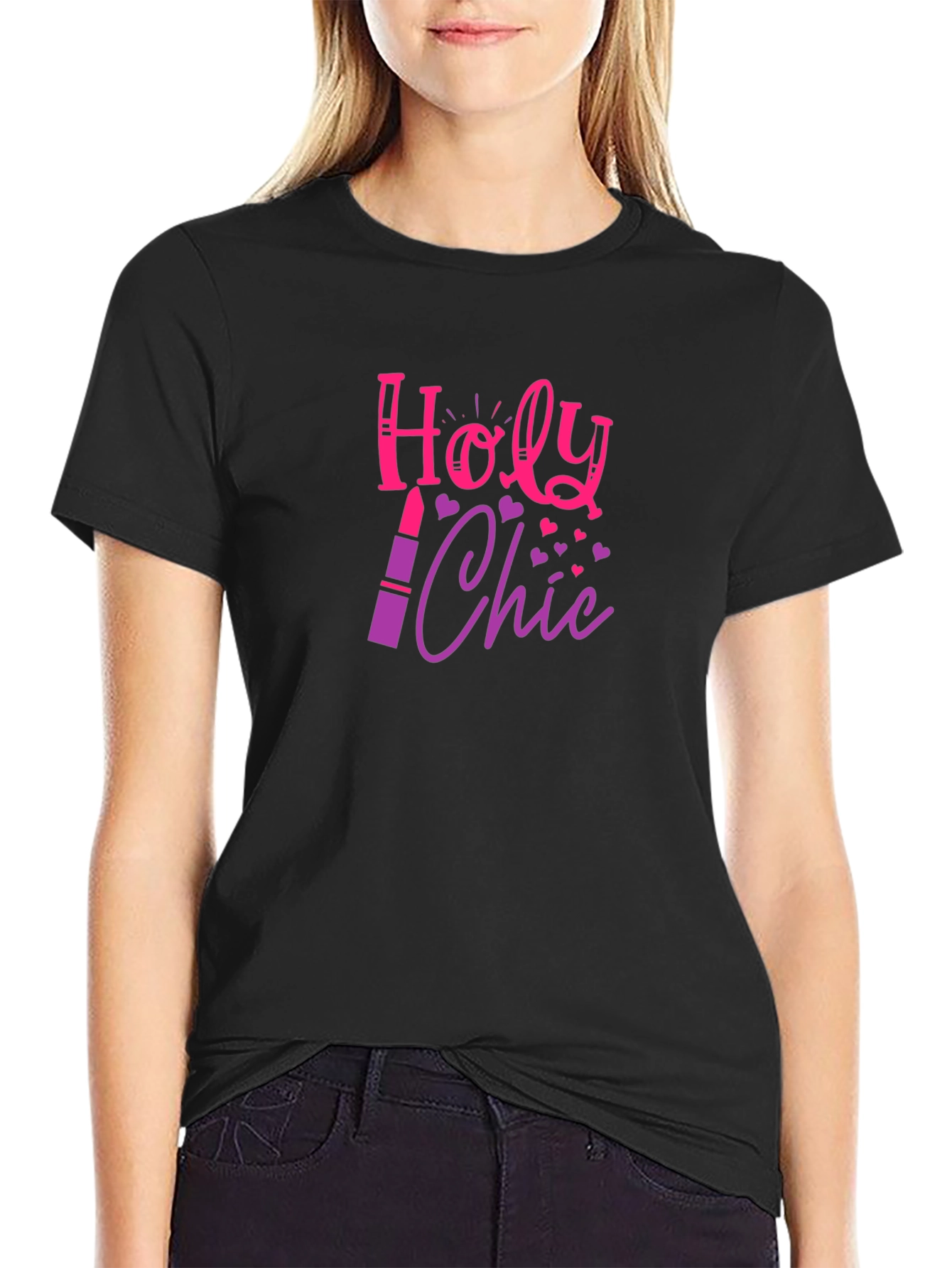Holy Chic Graphic Tee - Lipstick Design Fashion Top