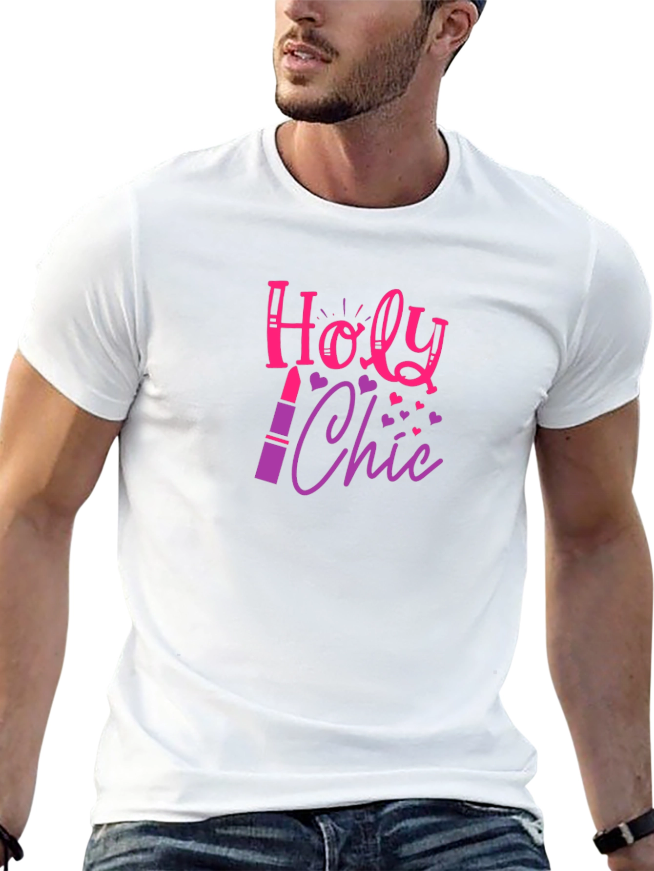 Holy Chic Graphic Tee - Lipstick Design Fashion Top