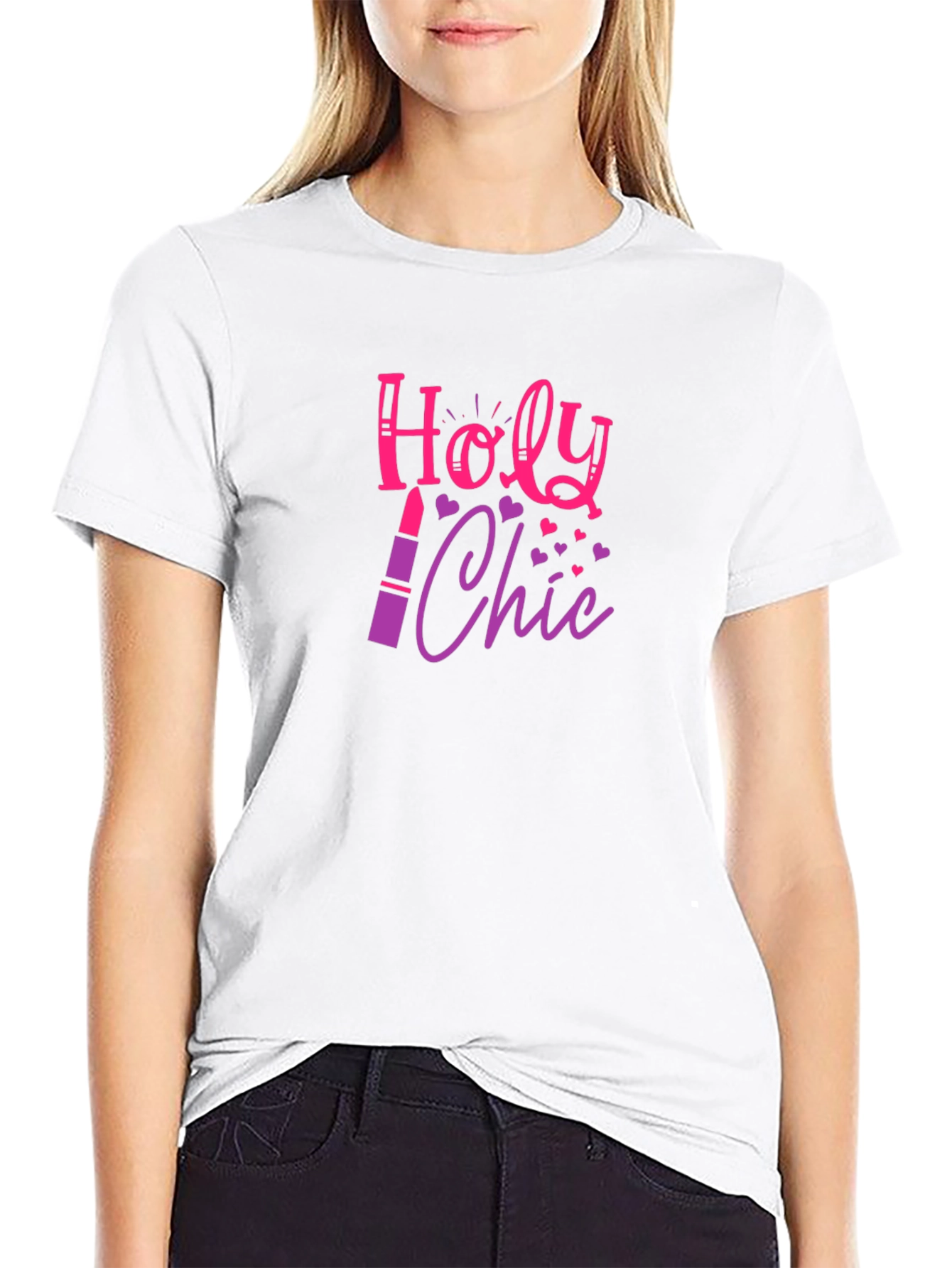 Holy Chic Graphic Tee - Lipstick Design Fashion Top
