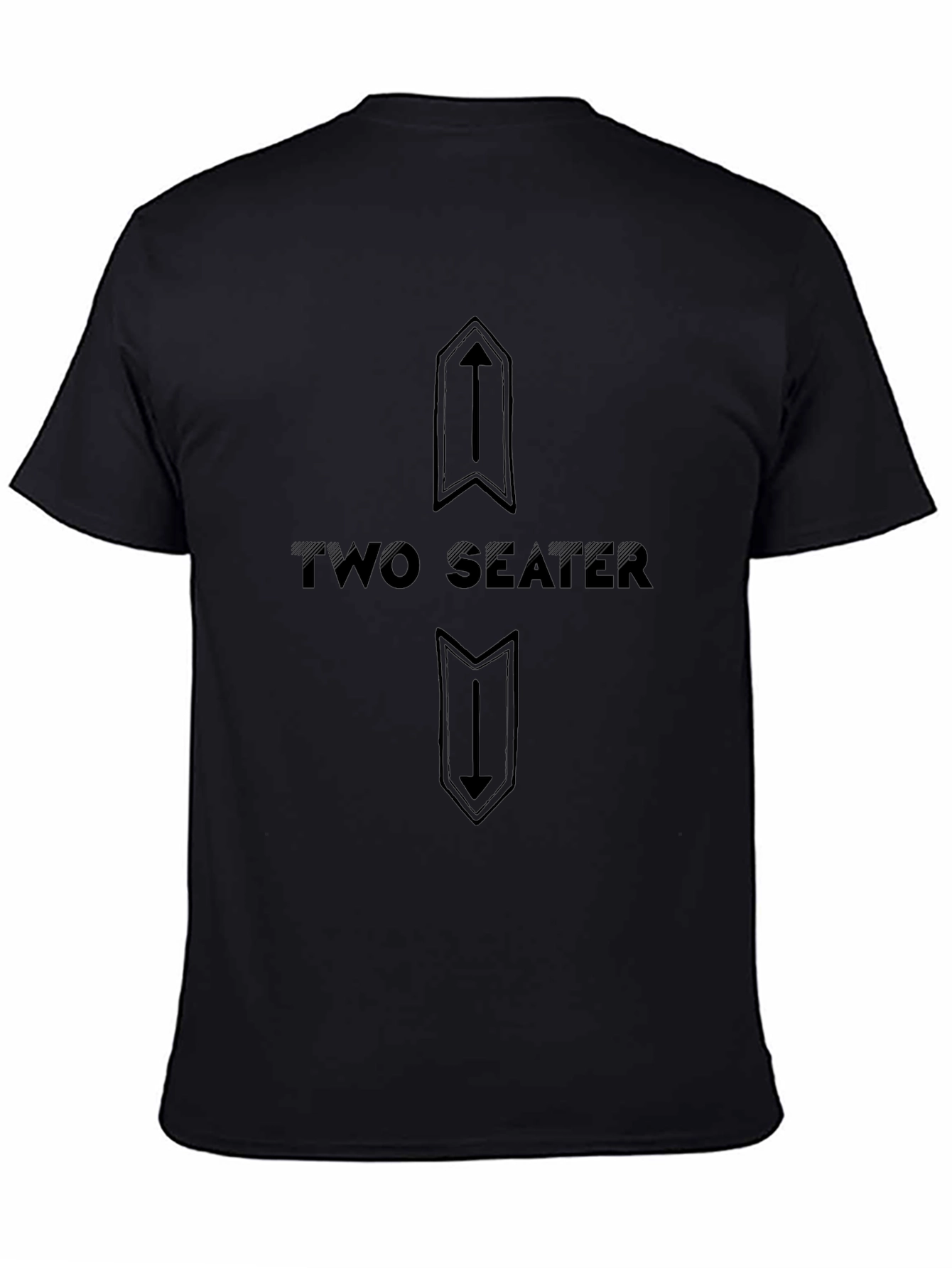 Two Seater Graphic Tee - Black Cotton T-Shirt