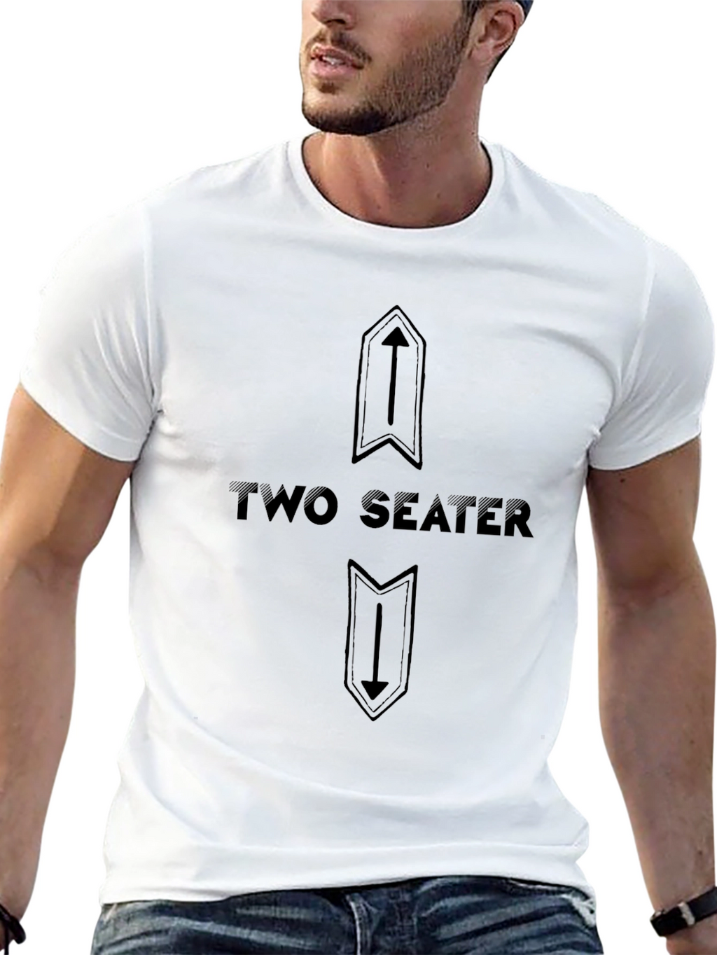 Two Seater Graphic Tee - Black Cotton T-Shirt