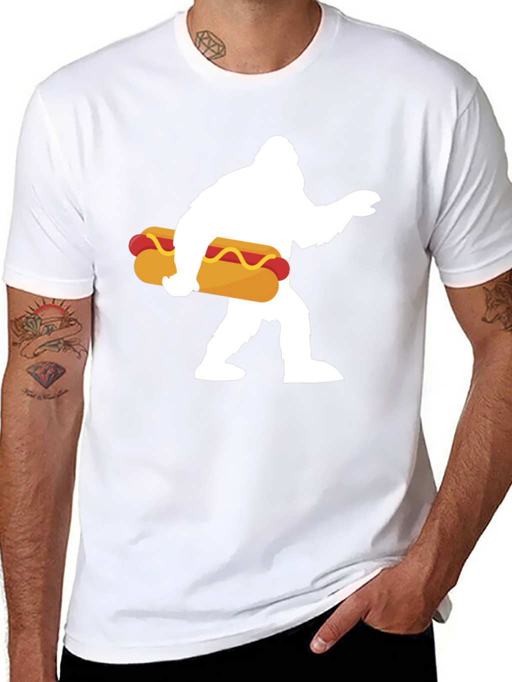 Sasquatch Hotdog Graphic T-Shirt