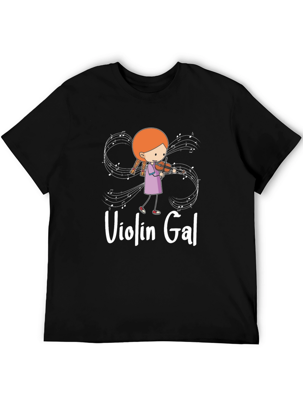 Violin Gal Black T-Shirt