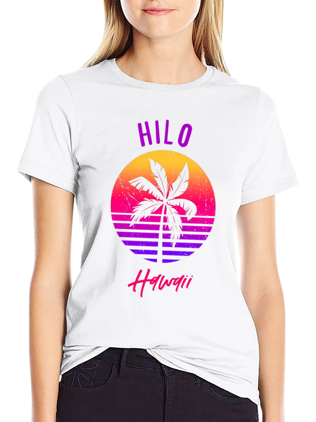 Hilo Hawaii Retro Palm Tree Graphic T-Shirt
