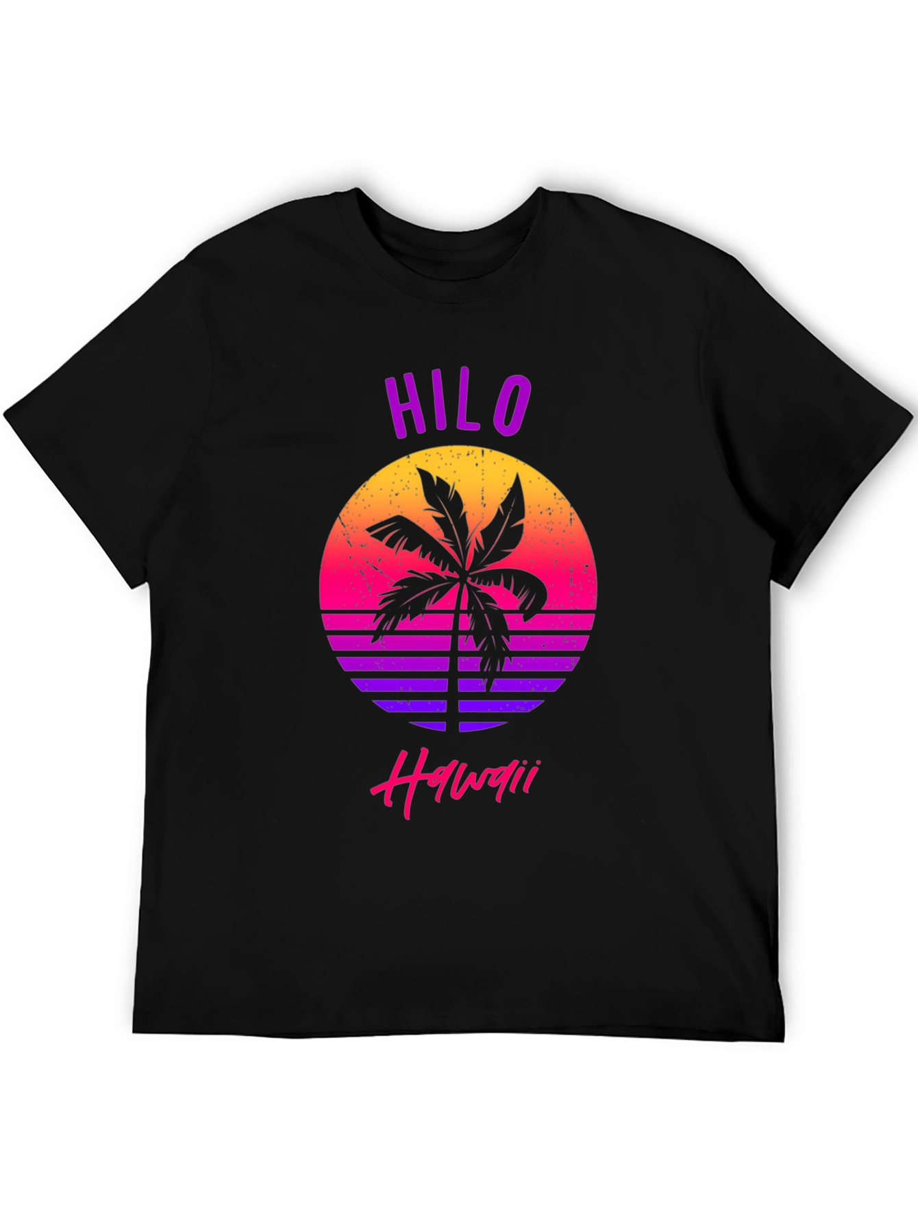 Hilo Hawaii Retro Palm Tree Graphic T-Shirt