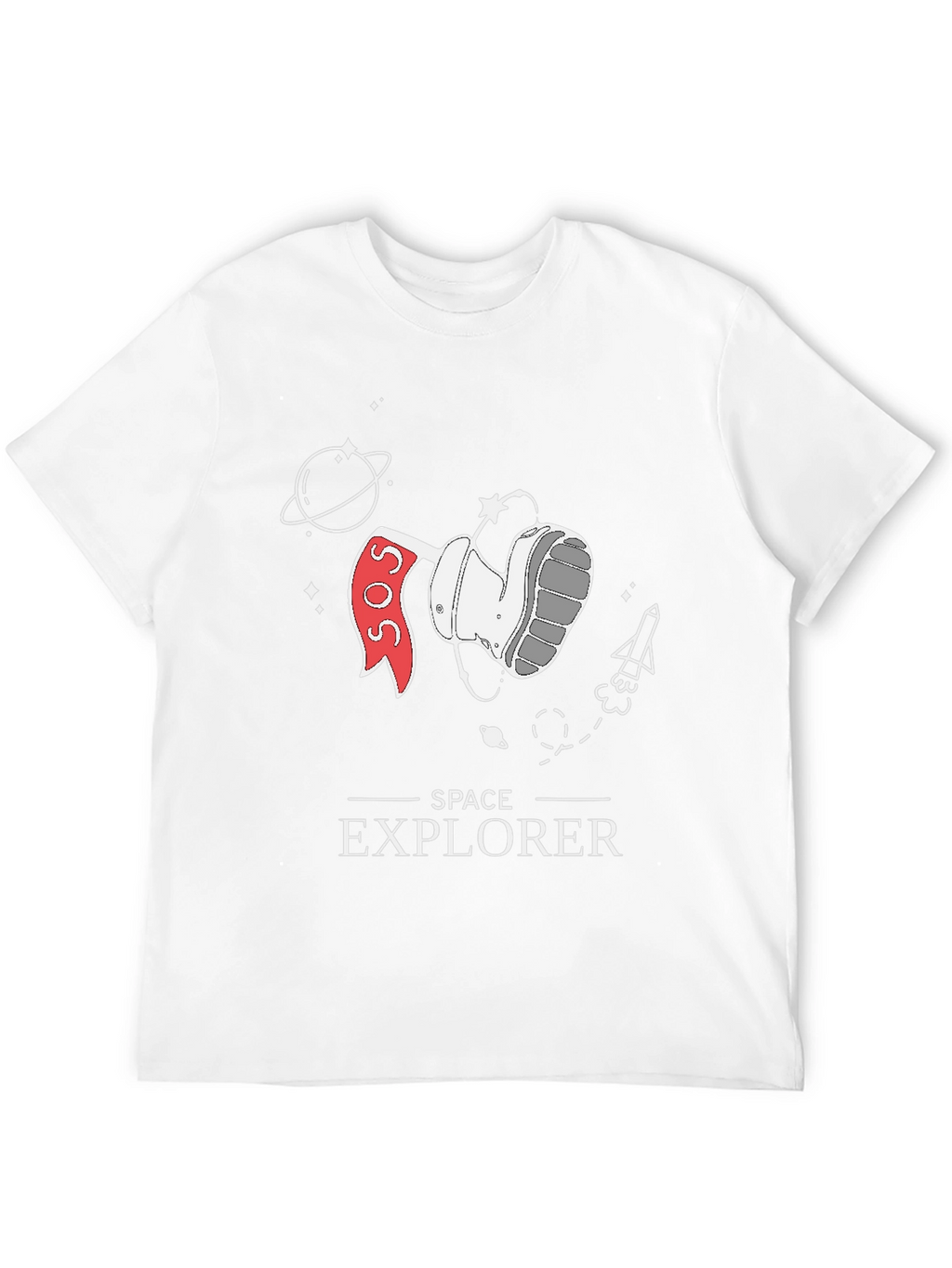 Space Explorer Graphic Tee - Black Cotton T-Shirt