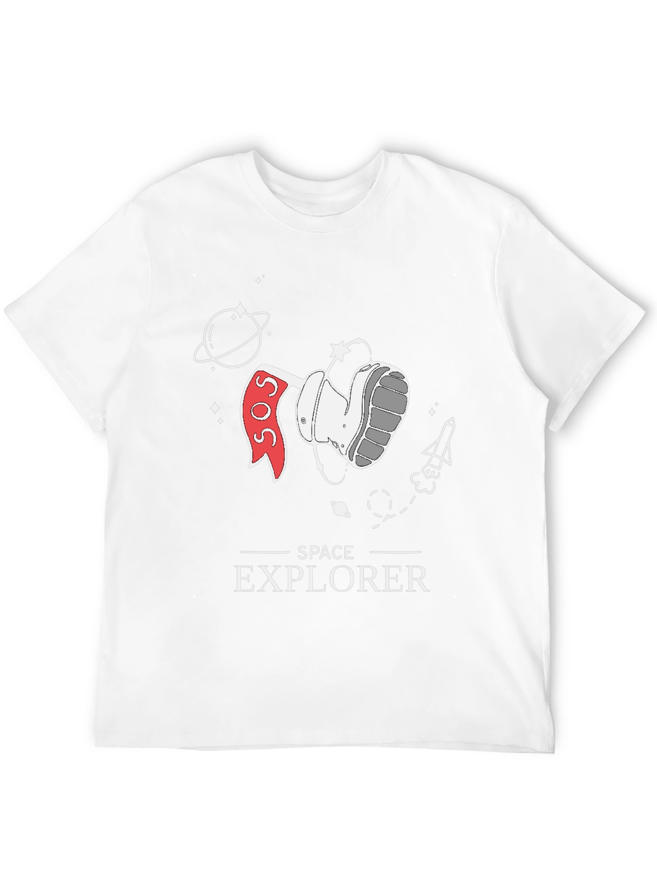 Space Explorer Graphic Tee - Black Cotton T-Shirt