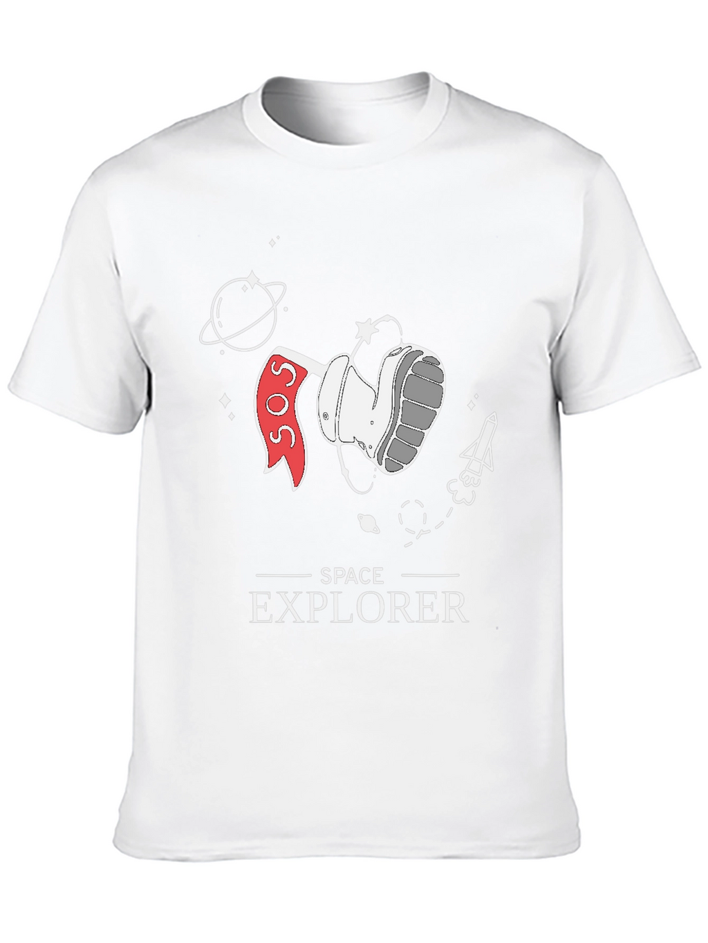 Space Explorer Graphic Tee - Black Cotton T-Shirt