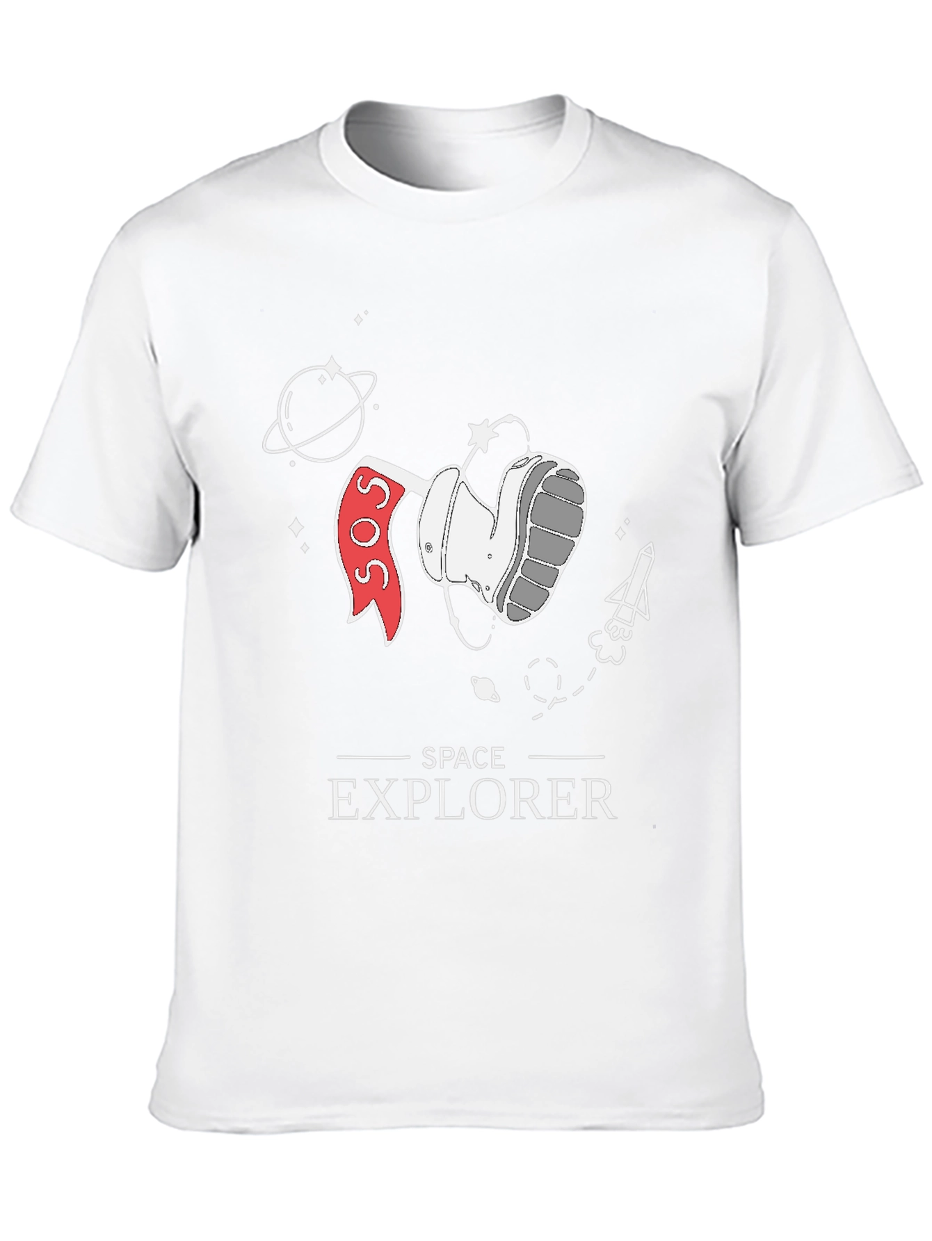 Space Explorer Graphic Tee - Black Cotton T-Shirt
