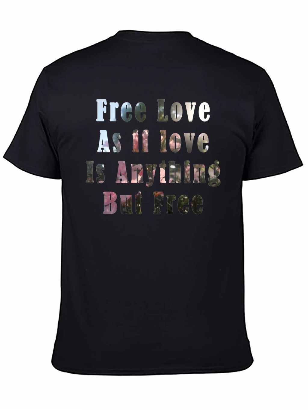 Free Love Graphic Print Black T-Shirt