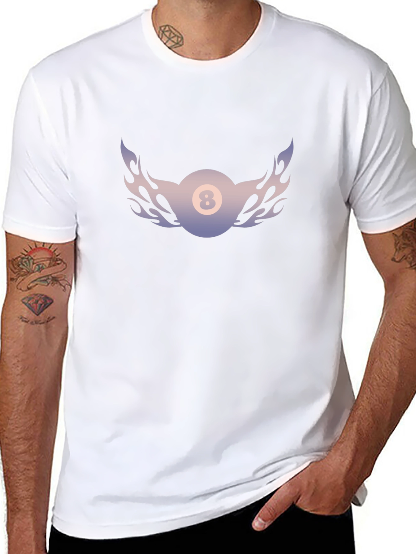 Flaming 8-Ball T-Shirt - Cool Graphic Tee