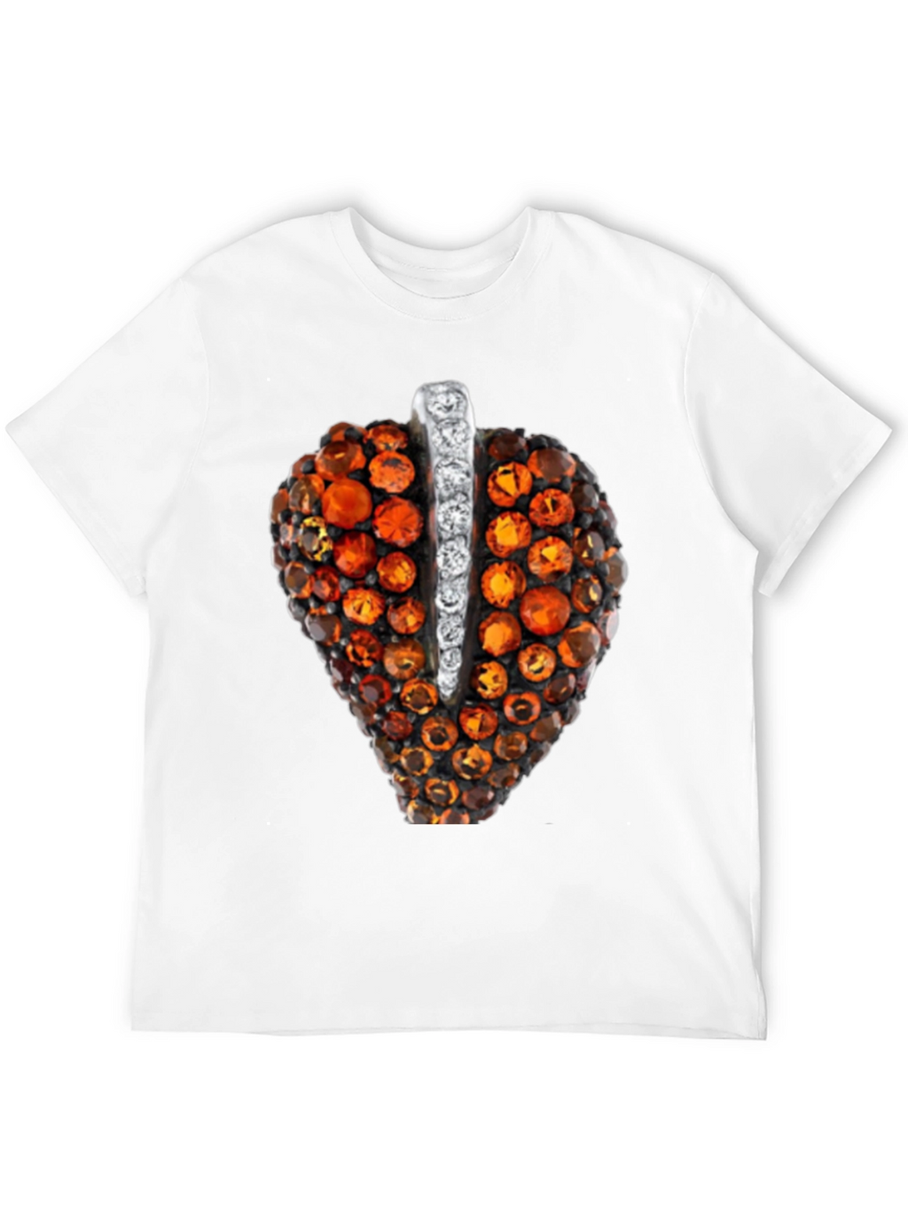 Unique Gemstone Pendant Graphic Black Tee