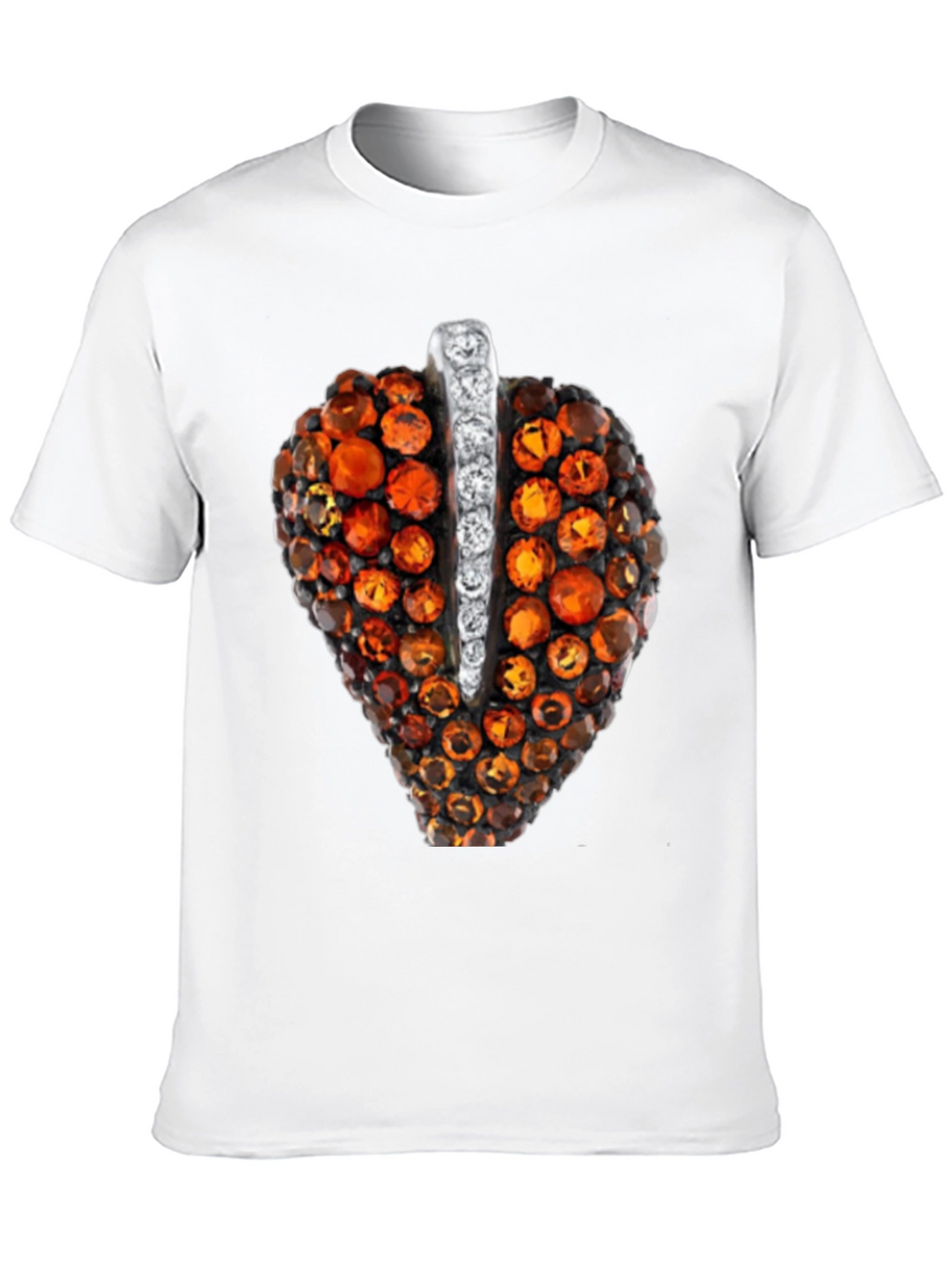 Unique Gemstone Pendant Graphic Black Tee