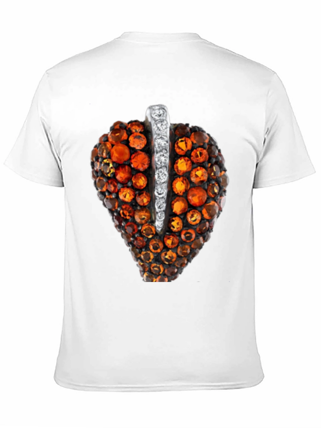 Unique Gemstone Pendant Graphic Black Tee